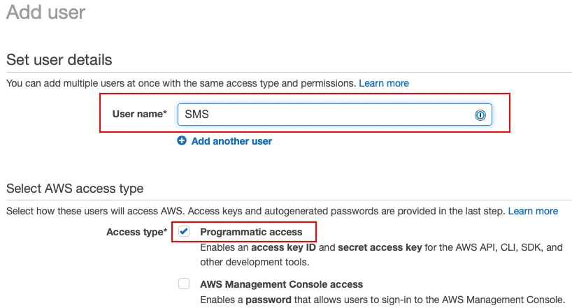 Adding a new IAM user to migrate VMware to AWS