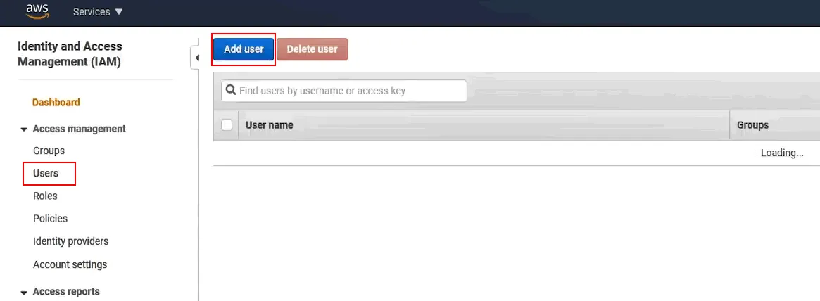 Adding an IAM user for VMware migration to AWS