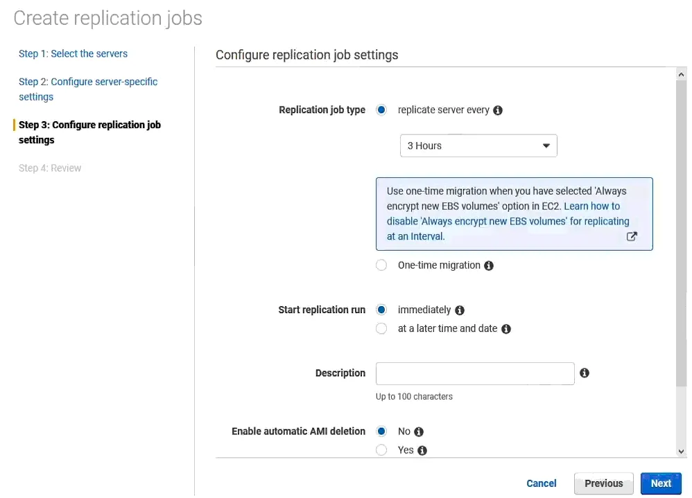 Configuring VMware replication to AWS