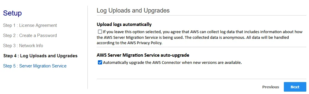 Log uploads and upgrade options