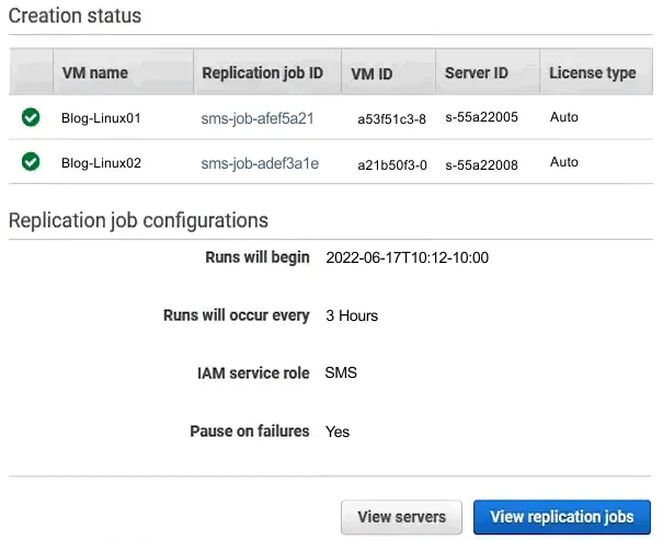 Preparing to start VMware replication to AWS for migration
