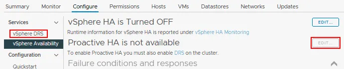 How to configure vSphere proactive HA