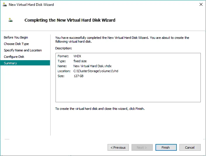 Creation of a virtual disk on a ReFS volume is fast