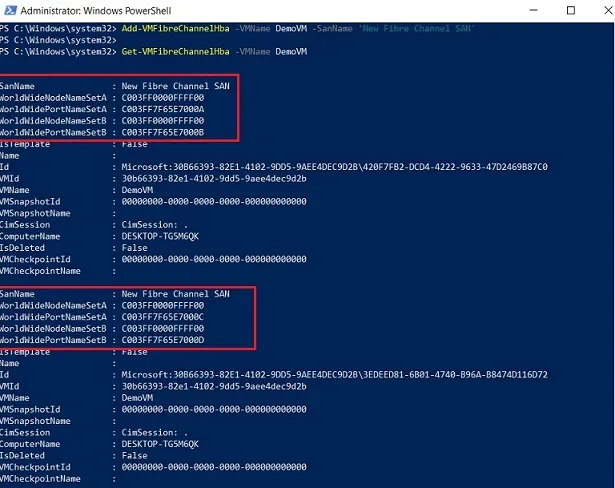 Creating Fibre Channel HBA for Hyper-V 2012 R2