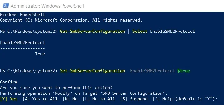 Enabling SMB2 protocol in Hyper-V 2012 R2