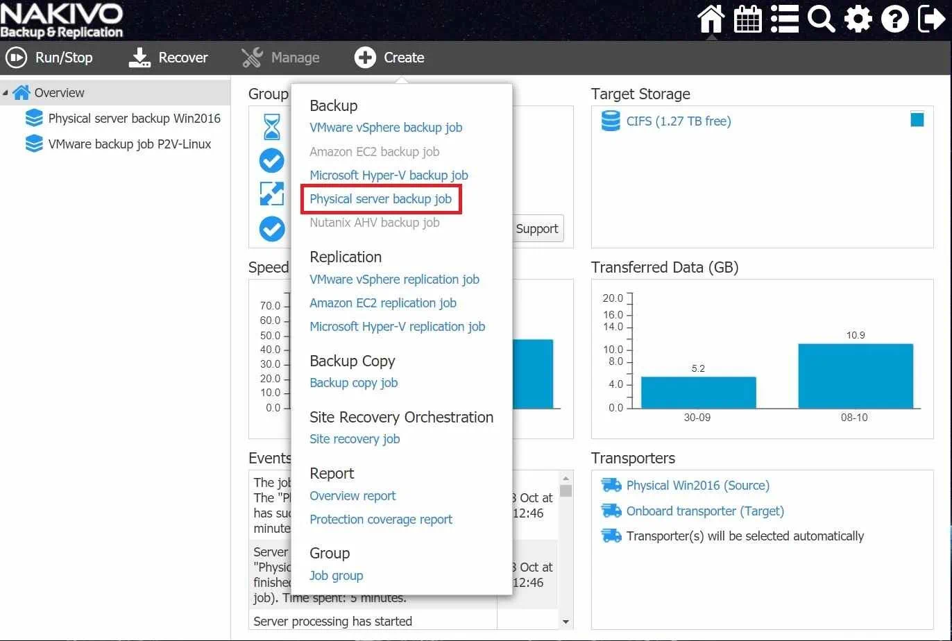 Create Physical Server Backup Job (Windows Server 2016 Essentials vs Standard)