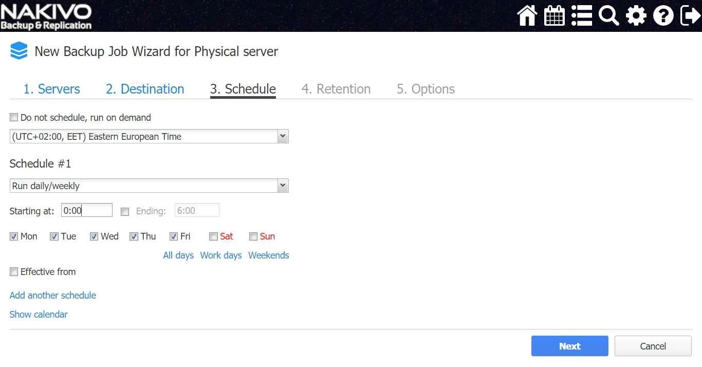 Set up a job schedule (Windows Server 2016 Essentials vs Standard)
