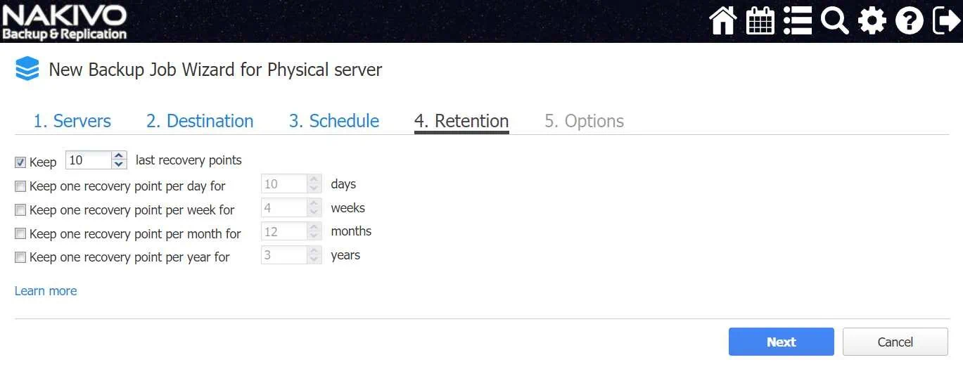 Set up a retention policy (Windows Server 2016 Essentials vs Standard)