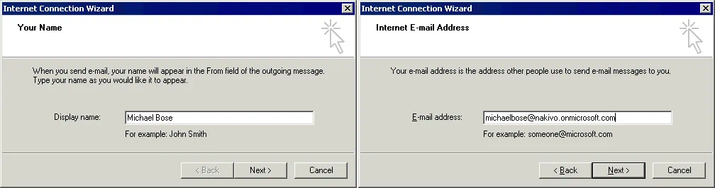 Creating a new account in Outlook Express before applying Office 365 SMTP settings