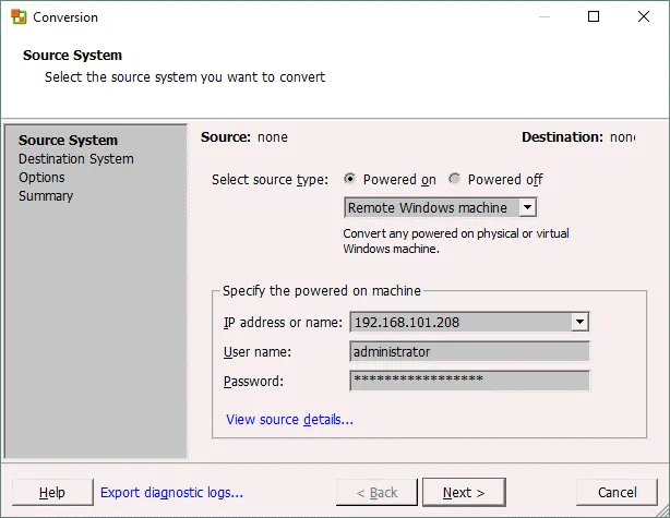 VMware P2V Converter