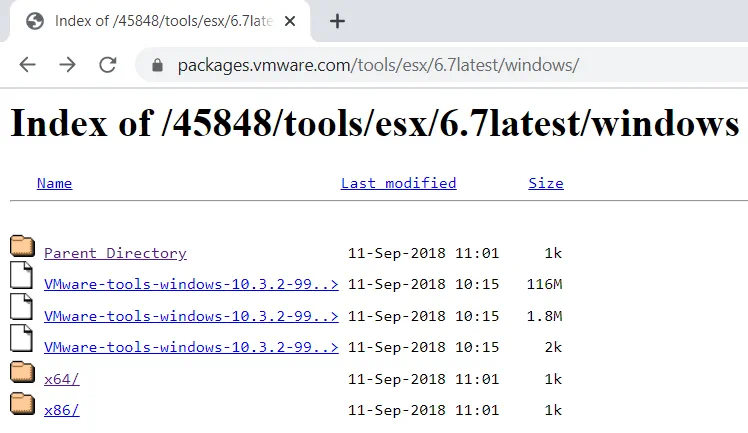 OS Types (VMware Tools Download)
