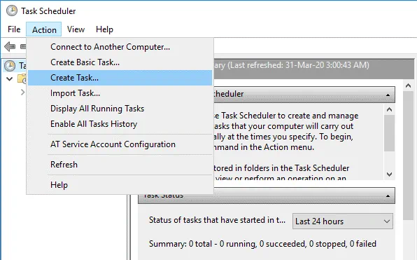 Creating a scheduled task to automate OneDrive backup