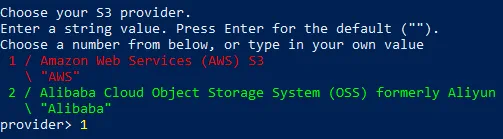 Choosing the S3 provider