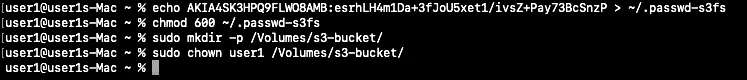 Configuring environment for mounting Amazon S3 cloud storage in macOS