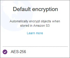 S3 encryption at rest is configured
