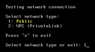 The public network type must be selected for testing