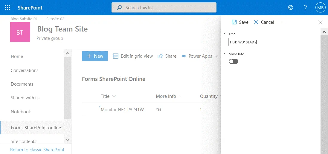 Additional fields are not displayed in a form