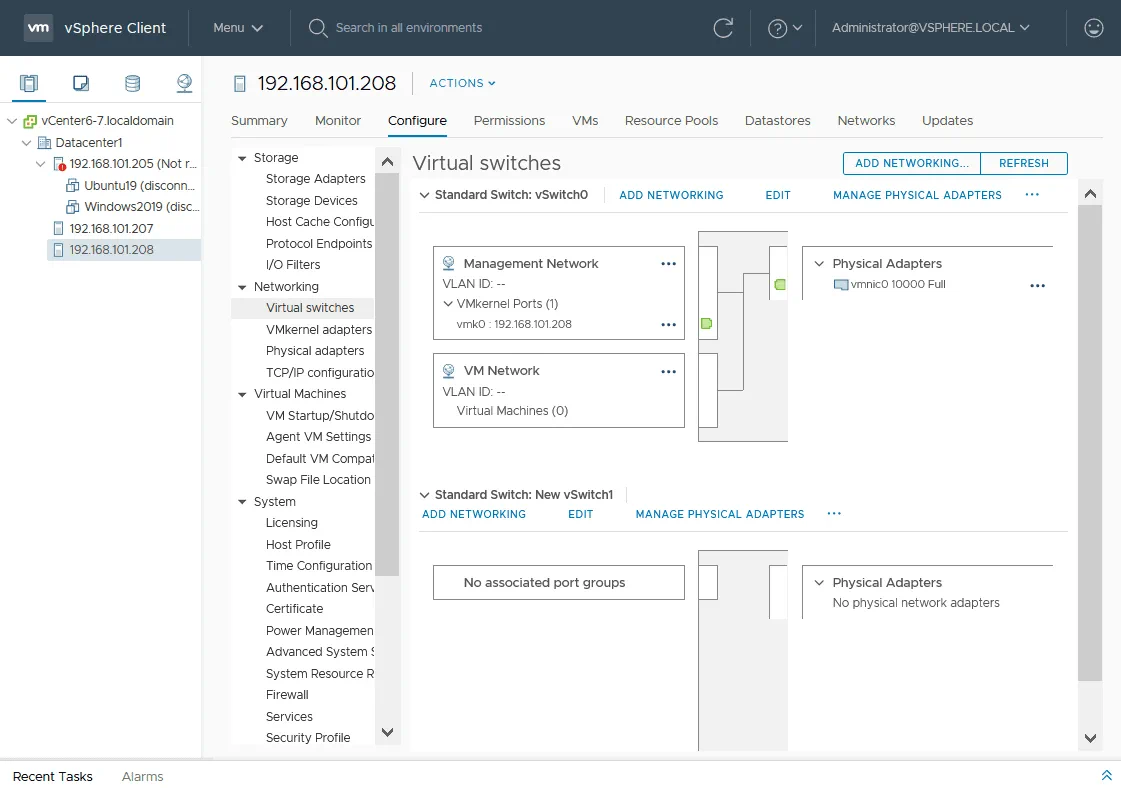 Checking VMware ESXi host configuration after applying configuration from a host profile