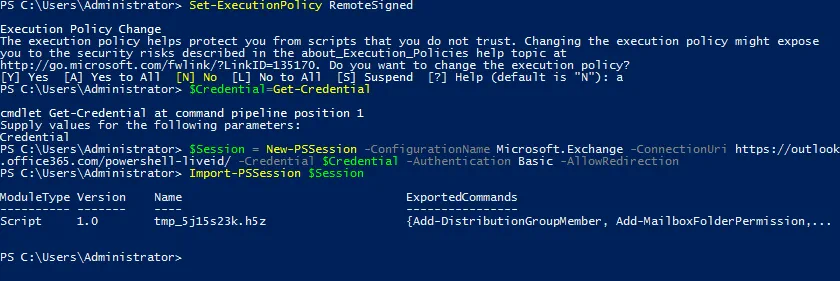 Connecting to Exchange Online in PowerShell to import Outlook contacts
