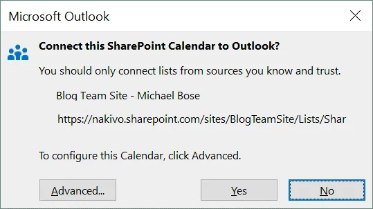 Connecter un calendrier SharePoint à Microsoft Outlook