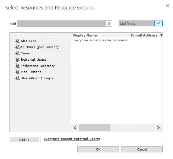 Sélectionner les utilisateurs pouvant accéder à un calendrier SharePoint
