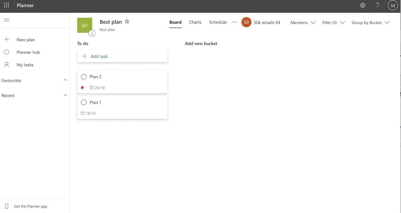 Microsoft Planner interface