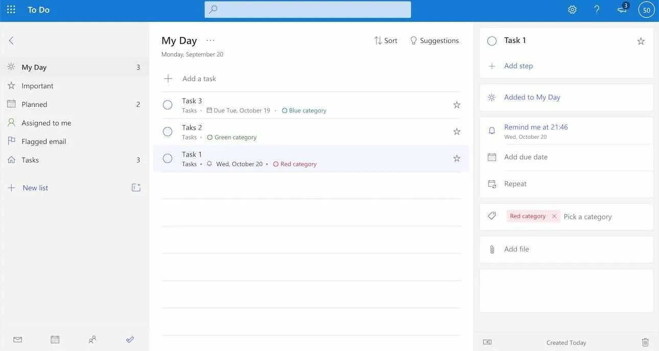 Microsoft To Do interface