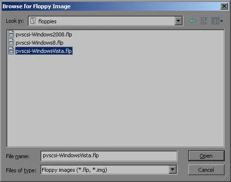 Browse for Floppy Image
