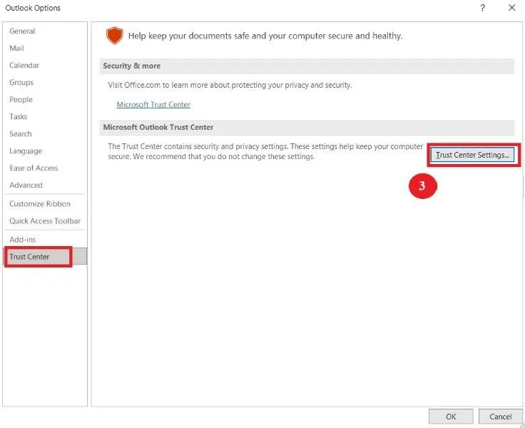 encrypt all outgoing messages in trust center