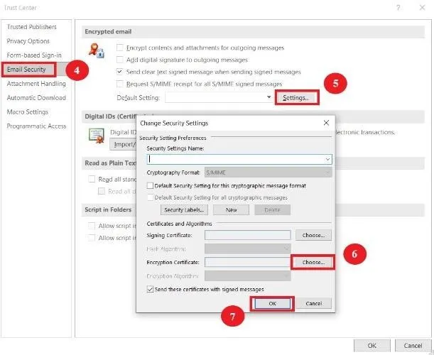 configure smime certificate