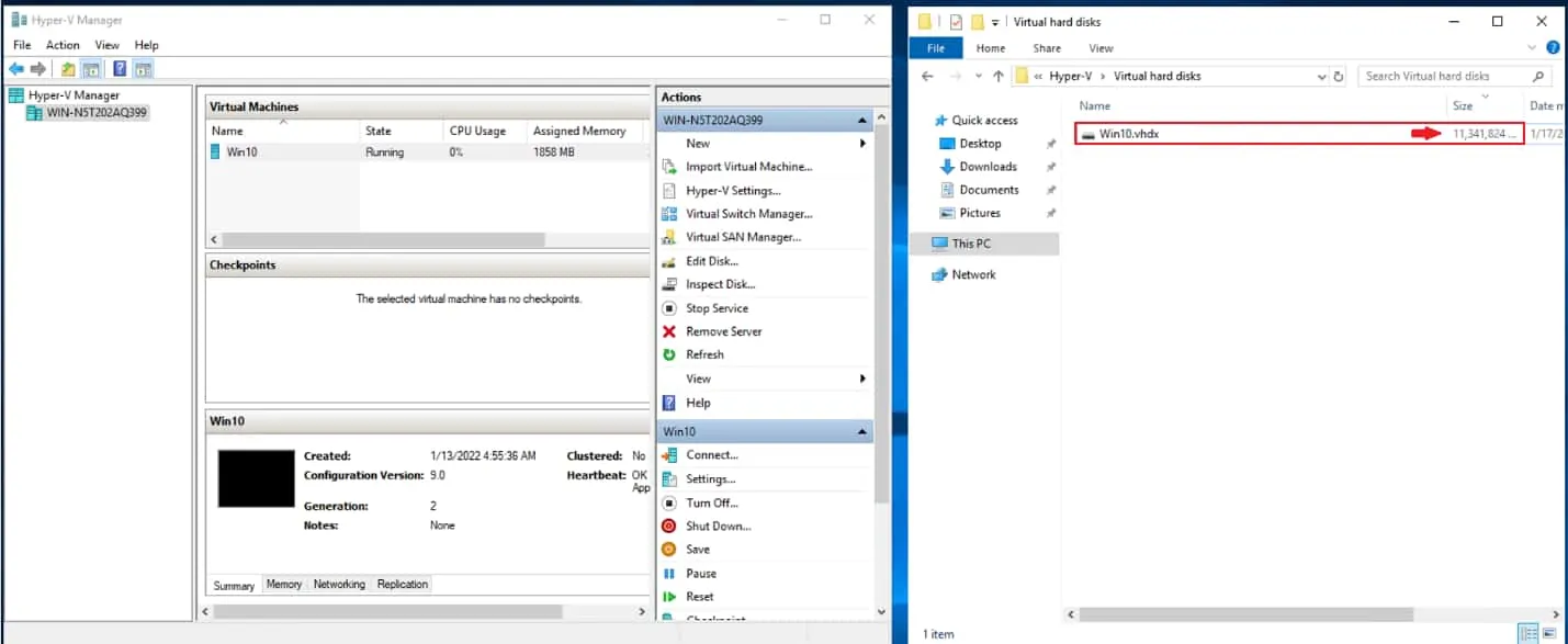 A VM with no checkpoints created