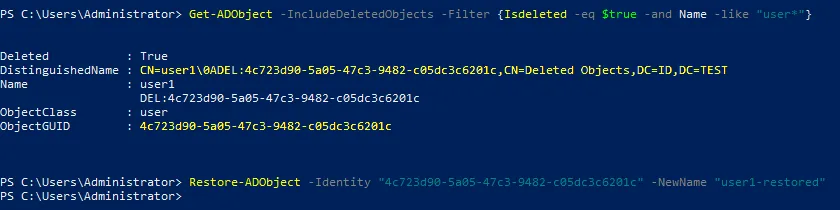 How to view information about a deleted AD user in PowerShell