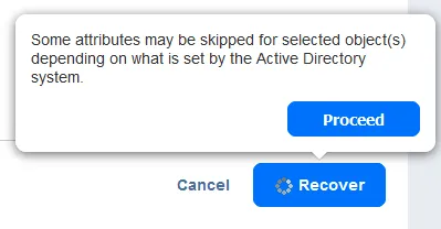 Restoring AD objects – a notification about attributes