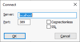 Setting up the connection parameters in the Ldp tool