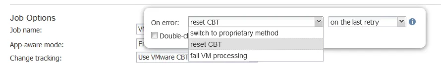 CBT is reset if errors occur