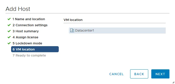 Choosing the VM location