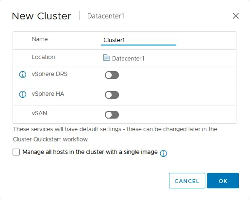 Configuring ESXi clustering options