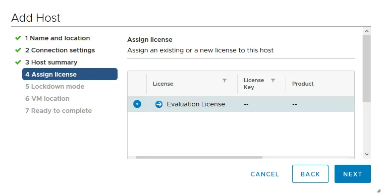 Selecting a VMware vSphere license