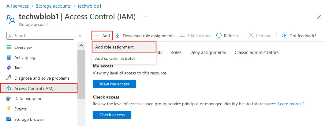 Adding the role assignment