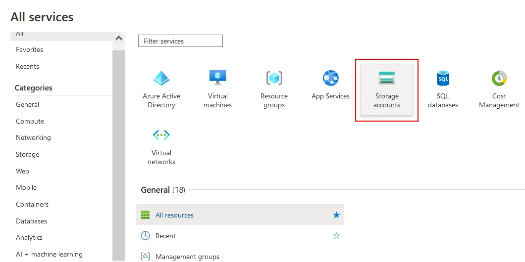 how to create an Azure backup storage account