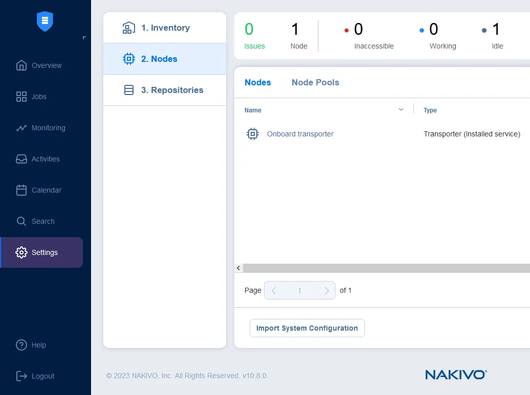 Adding transporters to the node list