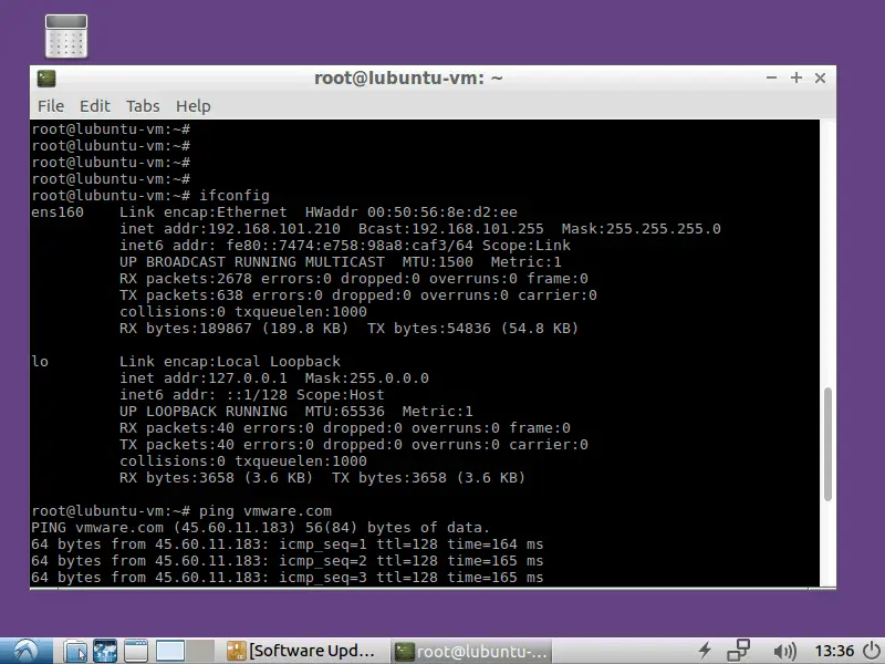 Überprüfen der Einstellungen des Netzwerks unter Linux, das auf der verschachtelten VMware-VM ausgeführt wird