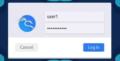 Enter credentials to log in