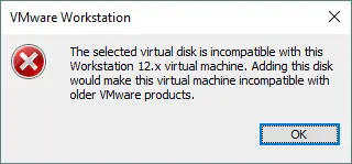 A compatibility issue may occur when opening VMDK files
