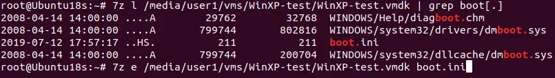 Using 7-zip as a vmdk extractor in Linux