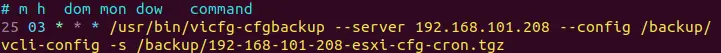 Automatisation de la sauvegarde de la configuration ESXi par crontab