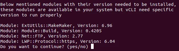 Installation des modules pour vSphere CLI