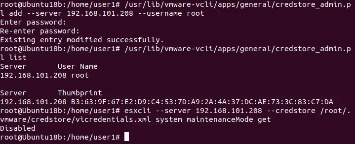 Exécution de commandes dans l'interface CLI vSphere sans saisir les identifiants de connexion