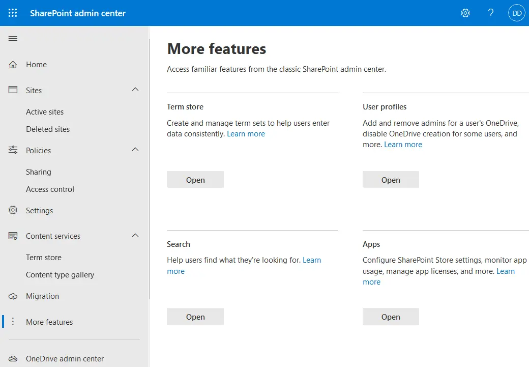 Configuring more features
