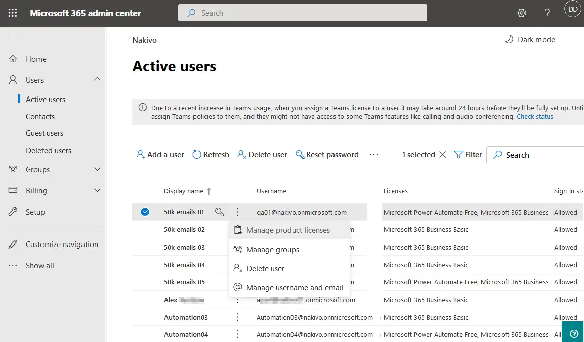 Licenses for SharePoint Online users